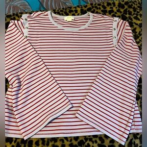 Maeve x Anthropologie Convertible Striped Sweatshirt